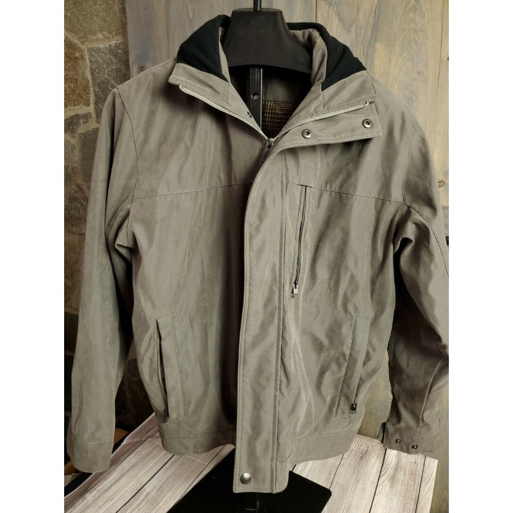 Michael Kors Men's Olive Green Wool Blend Lined Jacket Coat Size Medium